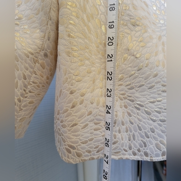 NWOT TANJAY 》Gorgeous Metallic Pearl Brocade Shacket Blazer Jacket - Picture 7 of 8